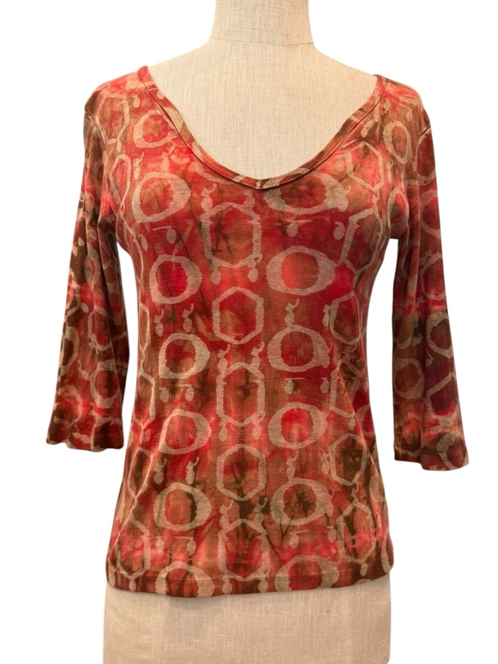 Glima y2k colorful vintage vneck elbow length tee